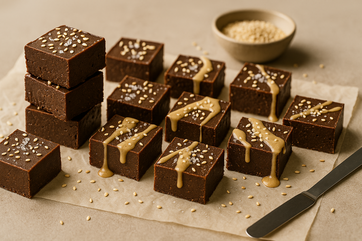 Tahini Halva Chocolate Fudge