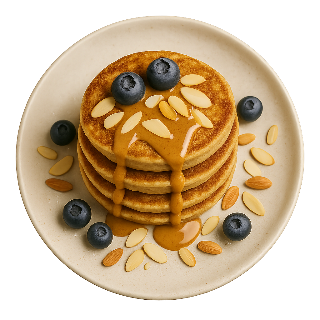 Botenz pancakes of almond with a lot of protein on the top