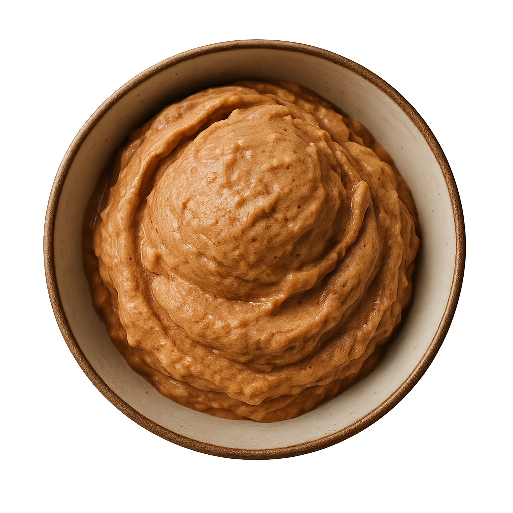 healthy peanut gelato shake — top-down view of peanut_cacao dish in a bowl