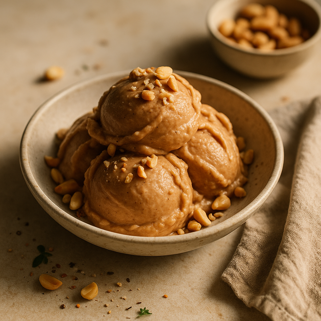 healthy peanut gelato shake — peanut_cacao dish plated and ready to serve