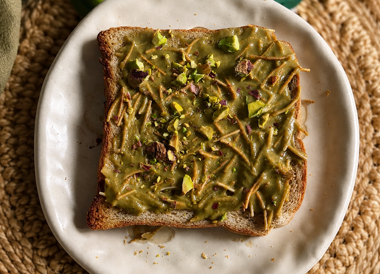 Pistachio Kunafa Toast