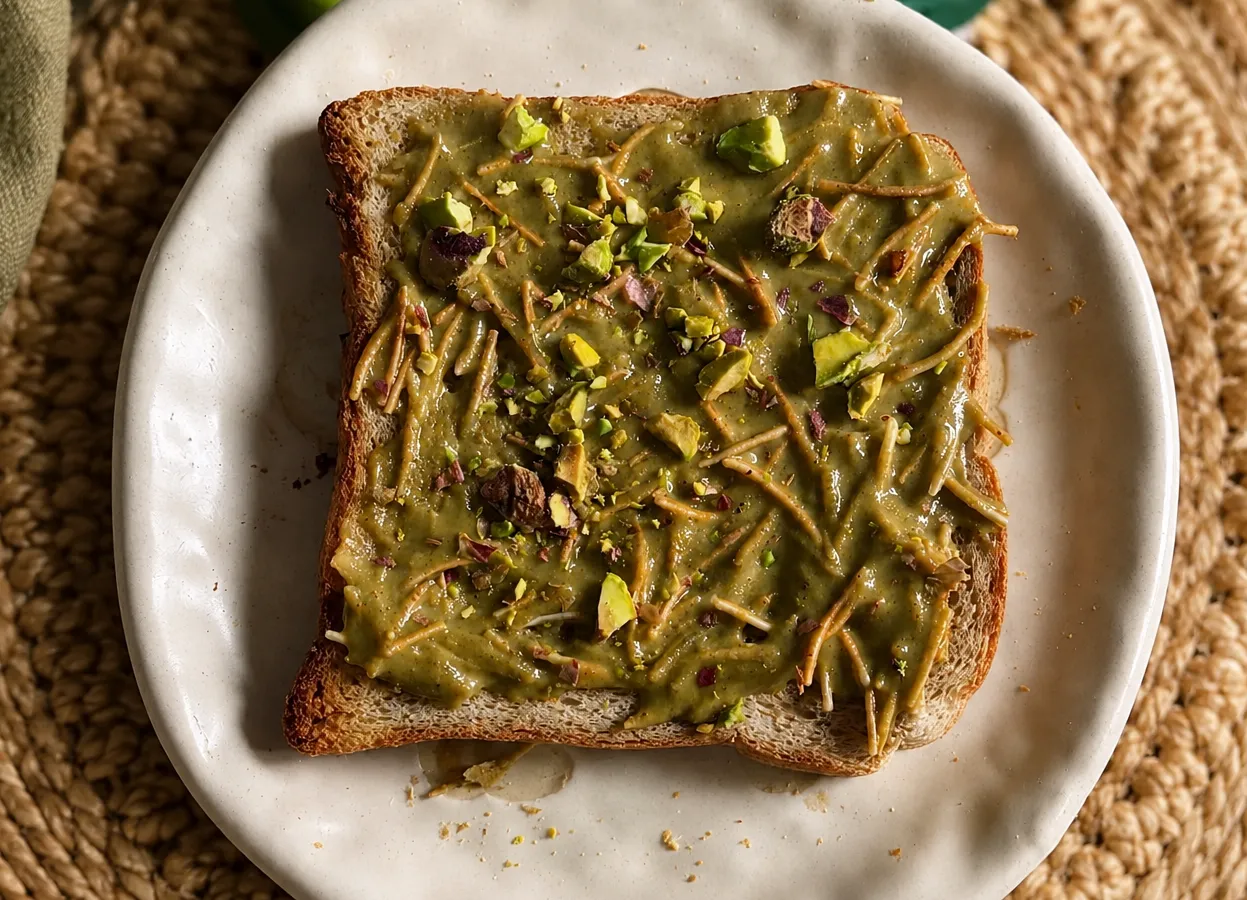 Pistachio Kunafa Toast