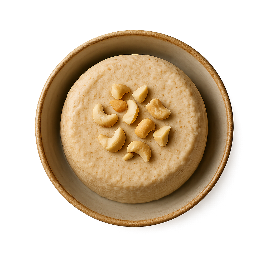 protein cashew kulfi recipe — top-down view of cashew dish in a bowl