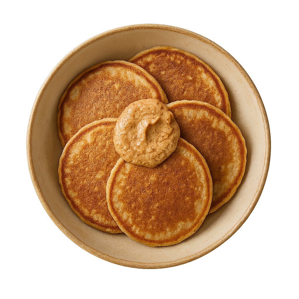 italian almond protein pancakes — top-down view of almond dish in a bowl