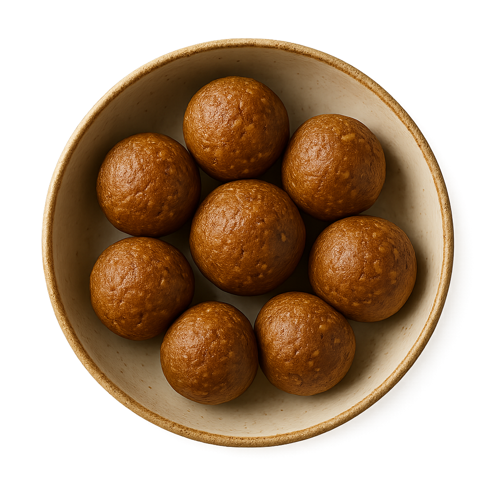 keto protein ladoo recipe — top-down view of peanut_cacao dish in a bowl